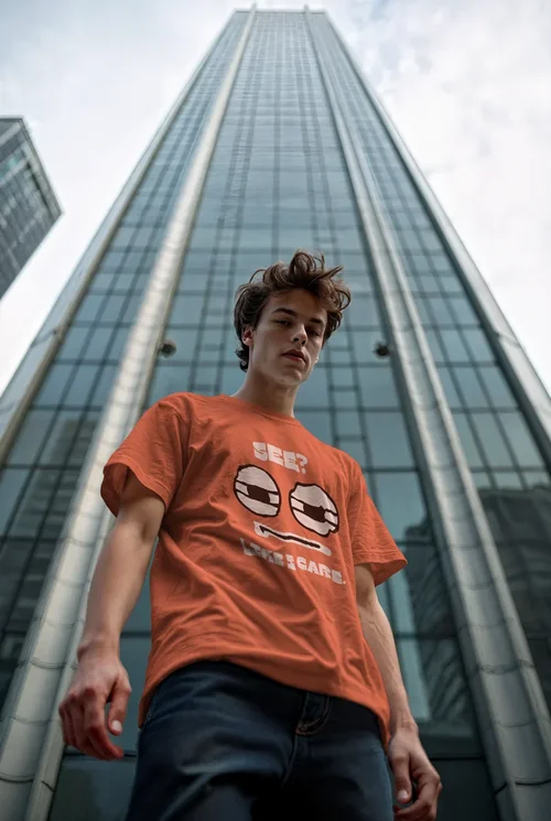 Urban Mockup T-Shirt Design with Striking Background Colors