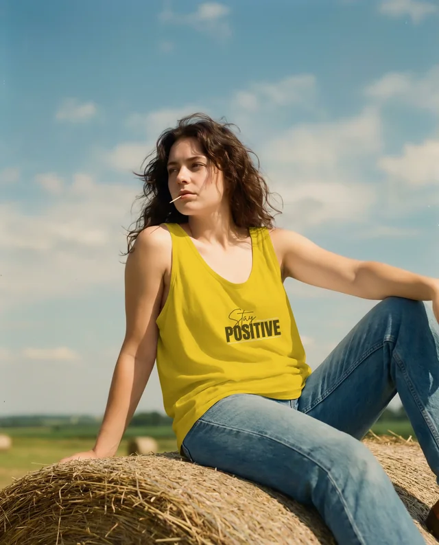 Casual Summer Mockup of a Woman in a Tank Top