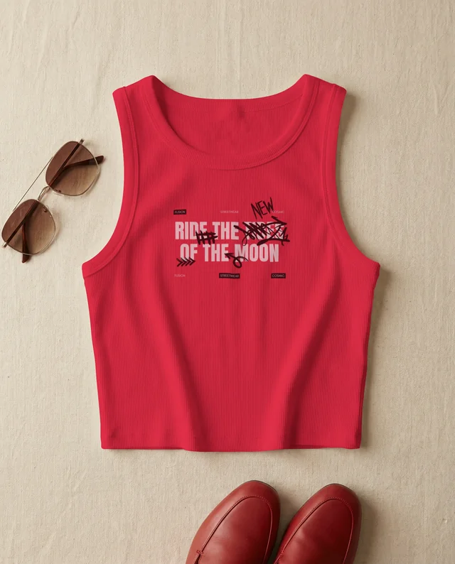 Elegant Summer Mockup of a White Ribbed Tank Top