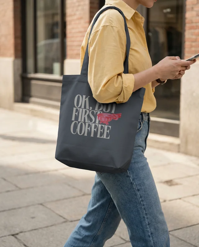 Stylish Mockup of a Tote Bag in Urban Setting