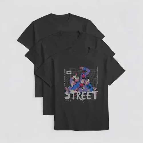 Mockup of T-Shirt Stack with Soft Gray Background Colors