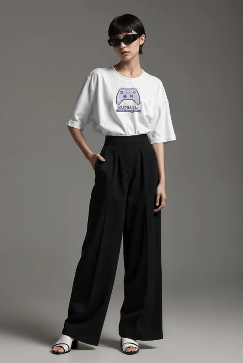 Stylish T-shirt Mockup Featuring Contemporary Fashion Model