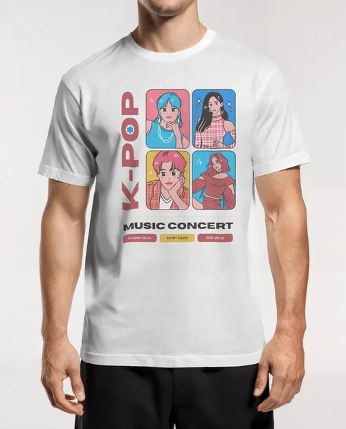 Stylish T-Shirt Mockup Featuring a Male Model