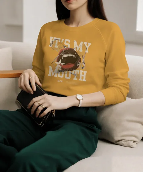 Stylish Mockup of a Young Woman in a Sweatshirt