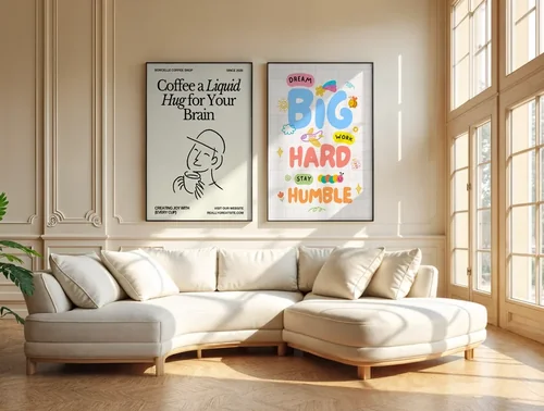 Serene Mockup Poster with Warm Background Colors