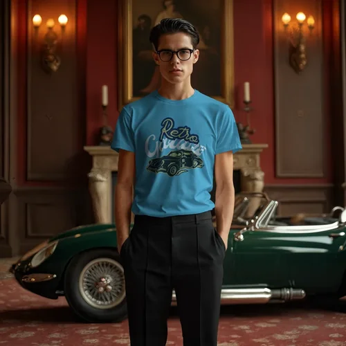 Luxurious Vintage Mockup T-Shirt with Rich Red Background