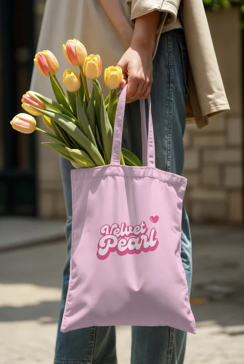 Minimalist Mockup of a Cotton Tote Bag in Natural Setting