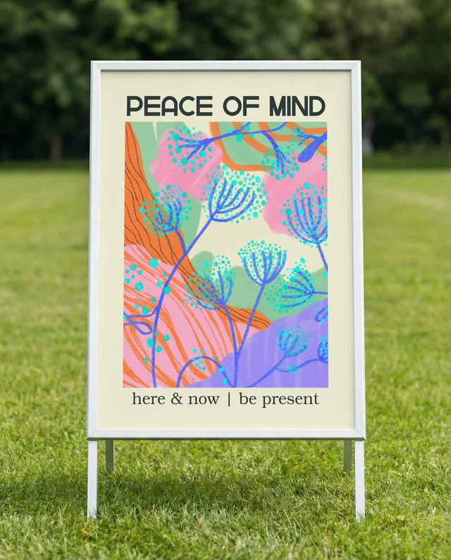 Modern Mockup Poster of A-Frame Sign in Nature