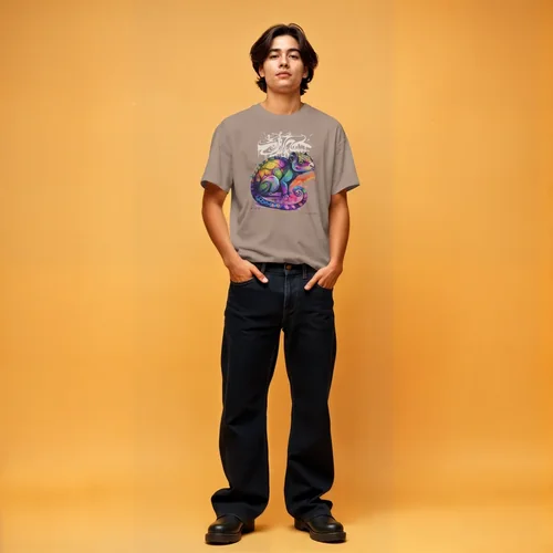 Vibrant Orange Background Mockup for T-Shirt Design