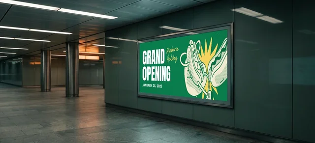 Modern Subway Station Mockup with Billboard Design