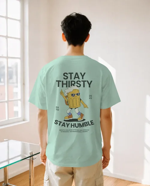 Stylish T-Shirt Mockup in a Bright Minimalistic Room