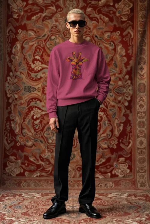 Elegant Mockup of a Stylish Sweatshirt on a Model