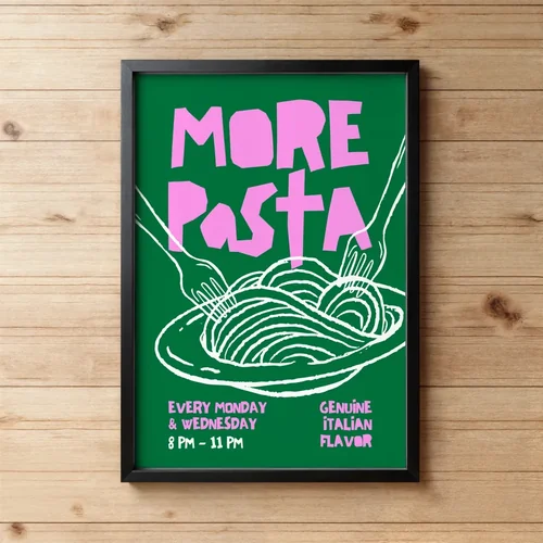 Minimalist Poster Mockup with Warm Wooden Background Colors