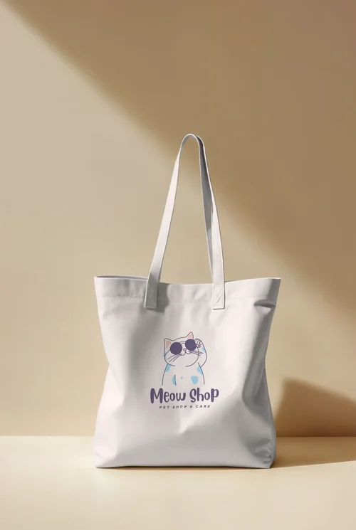 Modern Mockup of Minimalist Tote Bag Design