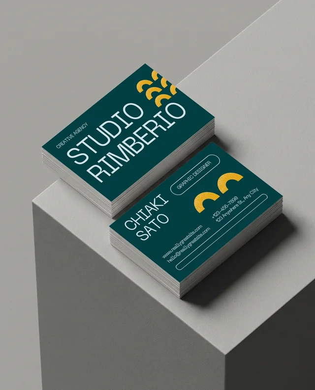 Minimalistic Business Card Mockup on Gray Pedestal