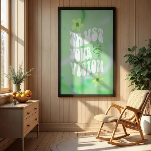 Cozy Mockup Poster with Warm Colors and Natural Light