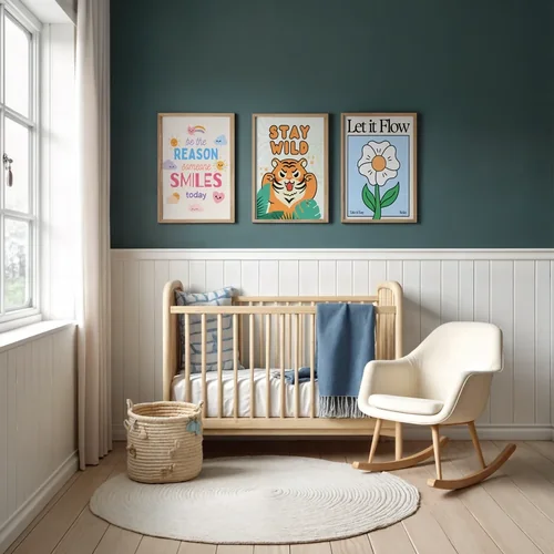 Serene Mockup Poster with Deep Teal Background and Soft Colors