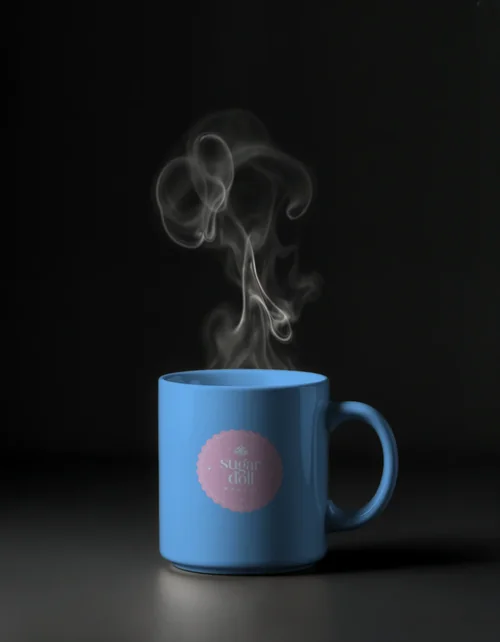 Elegant Mug Mockup with Dark Background and Soft Colors