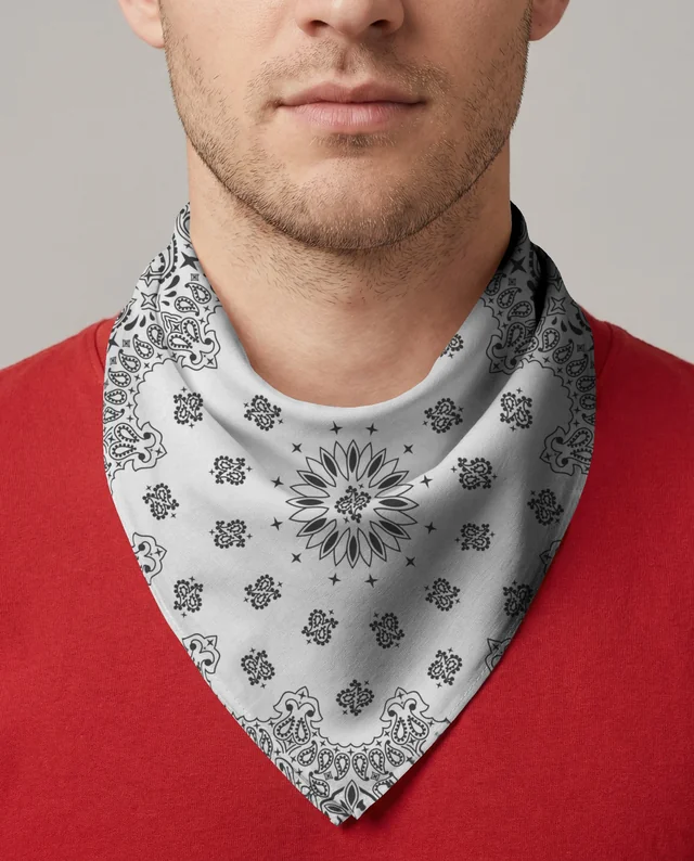 Stylish Male Model in Bandana Mockup with Vivid Sweater