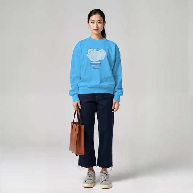 Stylish Mockup of a Young Woman in Oversized Sweatshirt
