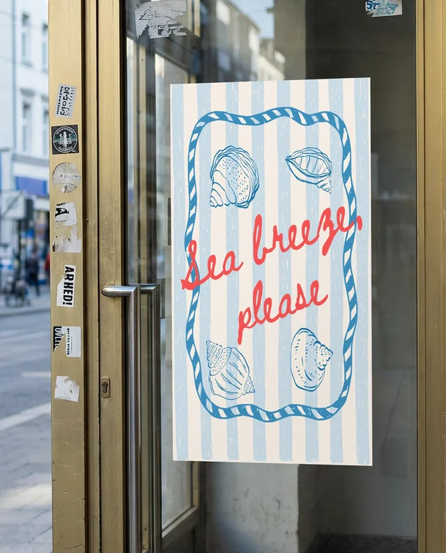 Urban Mockup Poster Display at Modern Storefront