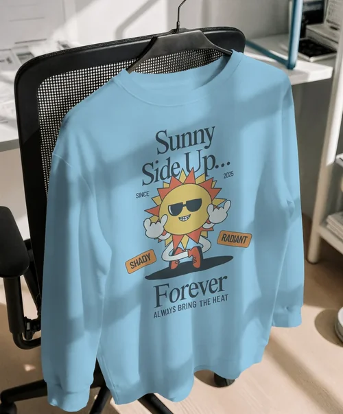 Minimalist Sweatshirt Mockup in a Modern Workspace