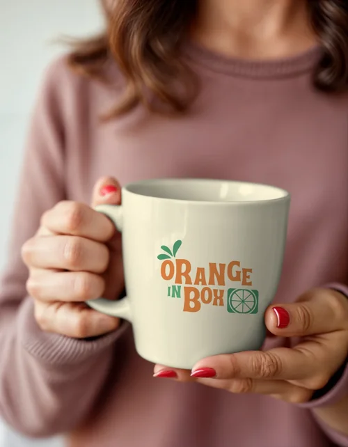 Bright Bokeh Mug Mockup with Warm Background Colors