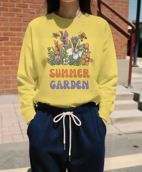Stylish Mockup of a Woman in a Sweatshirt Outdoors