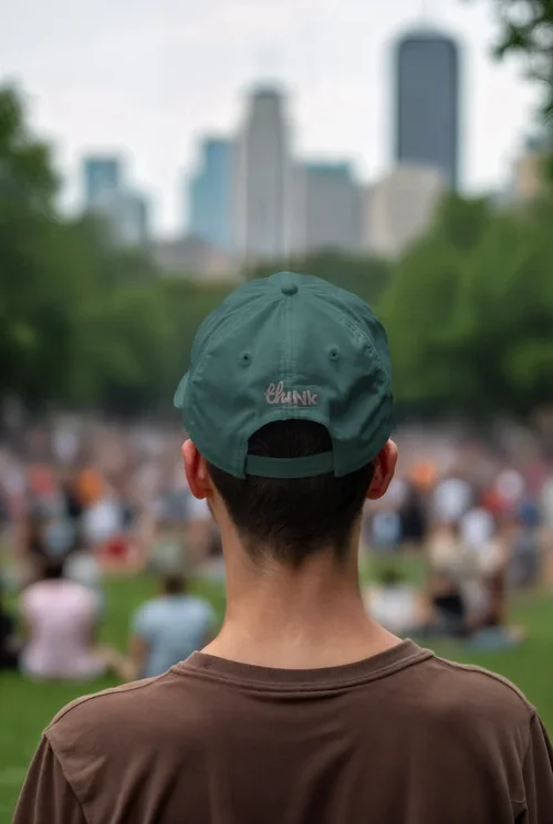 Stylish Mockup of a Hat in a Vibrant Park Scene