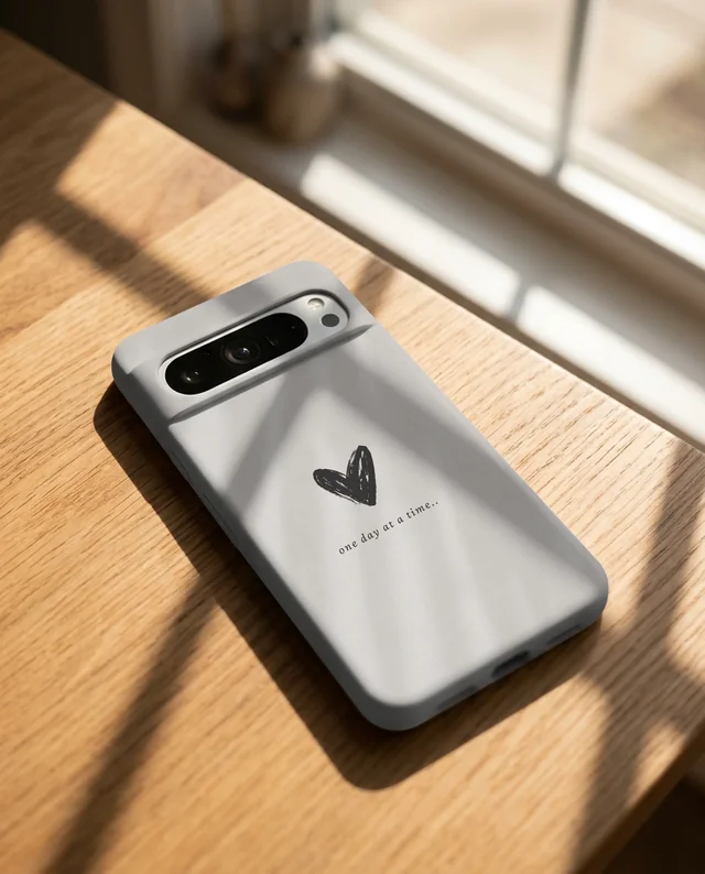 Stylish Mockup of a Modern Phone Cover on a Table