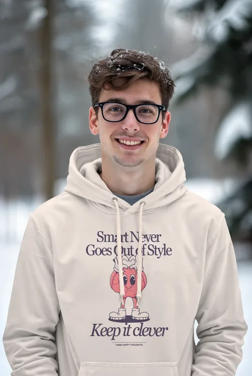Winter Hoodie Mockup with Soft Background and Colors