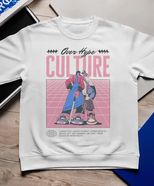 Minimalist Mockup of a White Sweatshirt on Wood