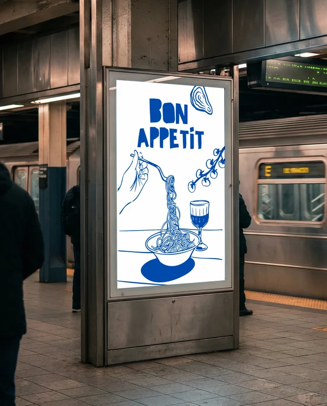 Urban Subway Mockup Billboard at Evening Hours