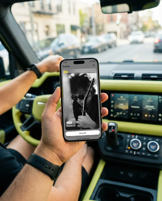 Modern Car Mockup with iPhone in Driver's Perspective