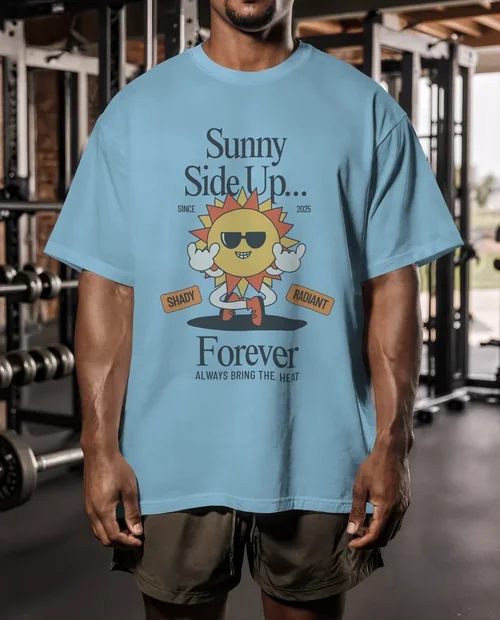 Mockup of Confident Man in T-Shirt at the Gym