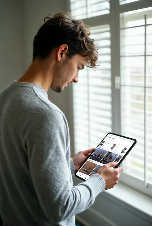 Mockup of iPad: Casual Portrait with Natural Lighting