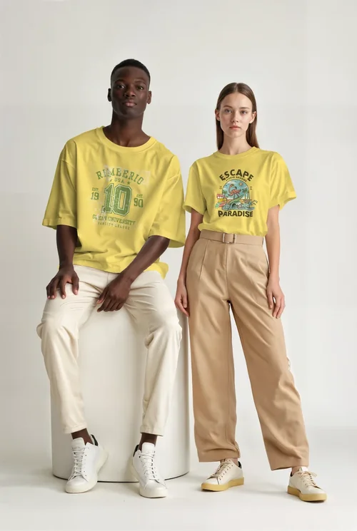 Stylish T-shirt Mockup with Soft Neutral Background Colors