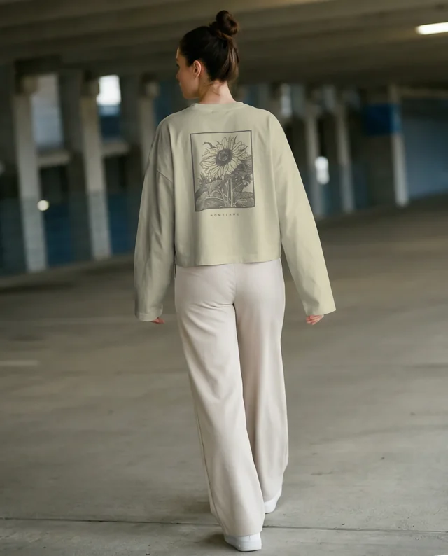 Casual Urban Mockup of a Young Woman in Crop Top