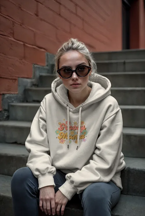 Stylish Hoodie Mockup with Warm Brick Background Colors