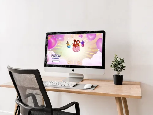 Minimalist Home Office Mockup with iMac Design