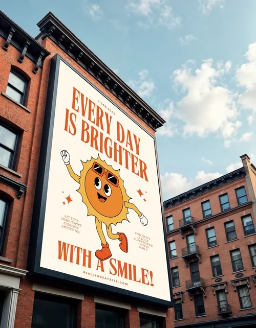 Urban Billboard Mockup in Cityscape Scene