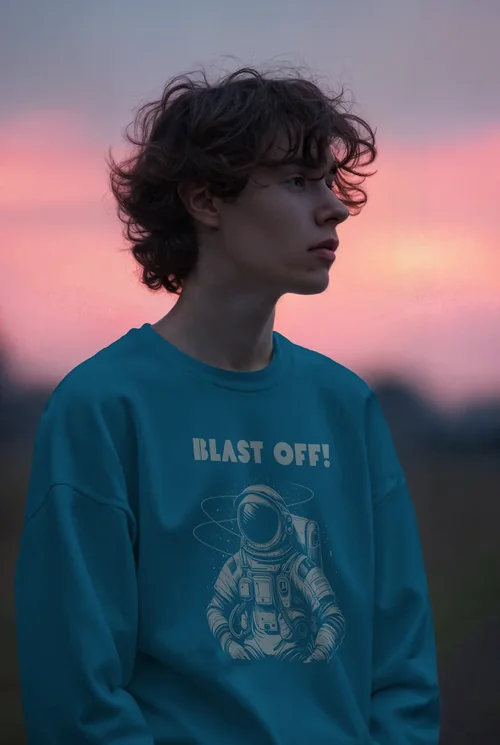 Stylish Mockup of a Casual Sweatshirt at Sunset