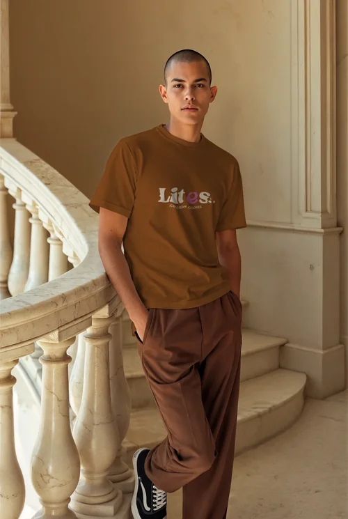 Stylish T-Shirt Mockup Featuring a Young Male Model