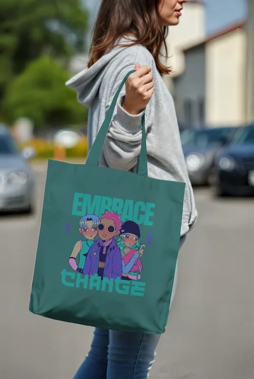 Stylish Mockup of a Tote Bag in Urban Setting