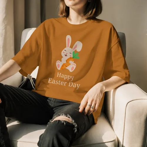 Stylish T-Shirt Mockup in Cozy Living Room Setting