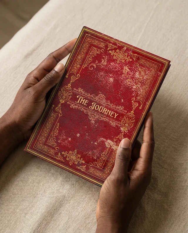 Elegant Mockup of a Blank Book on Soft Fabric