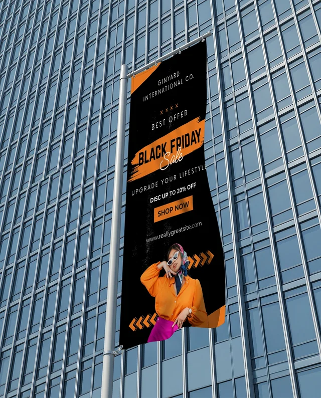 Modern Urban Mockup Featuring Sleek Glass Building and Banner