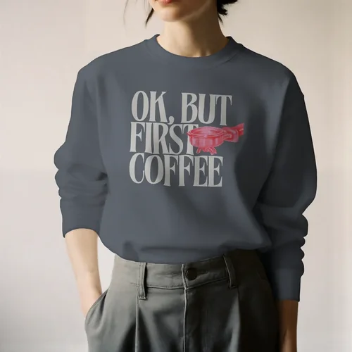 Chic Mockup of a Young Woman in Oversized Sweatshirt