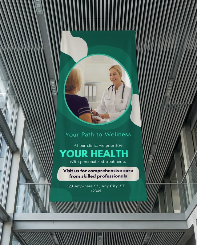 Modern Architectural Interior with Blank Banner Mockup