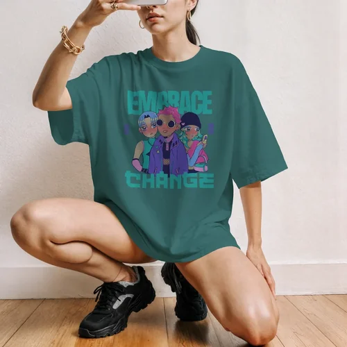 Stylish T-Shirt Mockup of a Trendy Young Woman